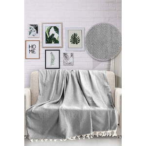 Šedý bavlněný přehoz přes postel Viaden HN, 170 x 230 cm obraz