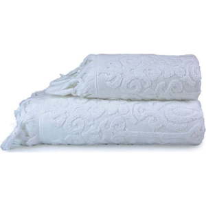 Bílé bavlněné ručníky a osušky v sadě 2 ks Kilim – Foutastic obraz