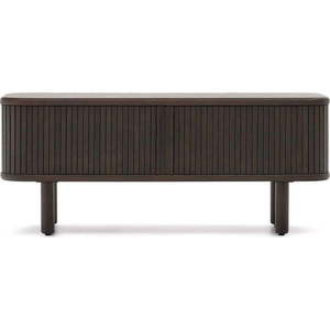 Tmavě hnědý TV stolek v dekoru jasanu 120x50 cm Mailen – Kave Home obraz