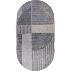 Šedý pratelný koberec 80x120 cm Oval – Vitaus obraz