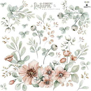 Set nástěnných samolepek Dekornik Meadow Flowers Pastel M obraz
