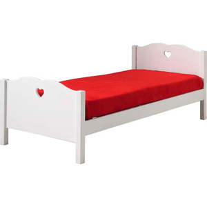 Bílá dětská postel Vipack Amori Heart, 90 x 200 cm obraz