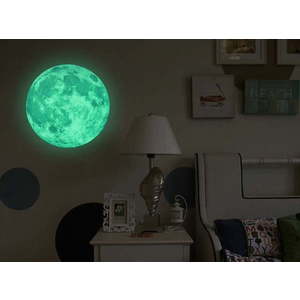 Nástěnná svítící dětská samolepka Ambiance Real Moon, ⌀ 30 cm obraz