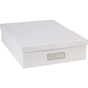 Bílý úložný box se jmenovkou na dokumenty Bigso Box of Sweden Oskar, velikost A4 obraz