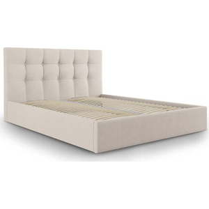 Béžová čalouněná dvoulůžková postel s úložným prostorem s roštem 180x200 cm Nerin – Mazzini Beds obraz