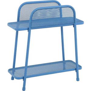 Modrý kovový odkládací stolek na balkon Garden Pleasure MWH, výška 70 cm obraz