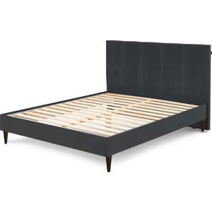 Antracitová čalouněná dvoulůžková postel s roštem 160x200 cm Vivara – Bobochic Paris obraz