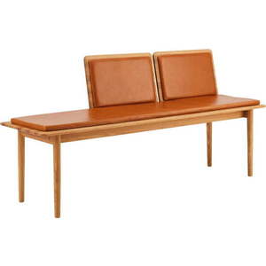 Koňakově hnědá kožená lavice Elba - Hammel Furniture obraz