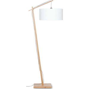 Stojací lampa s bílým stínidlem a konstrukcí z bambusu Good&Mojo Andes obraz