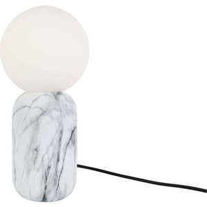 Bílá stolní lampa v mramorovém dekoru Leitmotiv Gala, výška 32 cm obraz