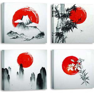 Obrazy v sadě 4 ks 30x30 cm Zen – Wallity obraz