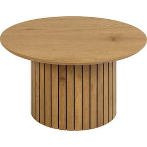 Kulatý konferenční stolek s deskou v dubovém dekoru ø 80 cm Yale - Actona obraz