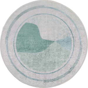 Pratelný kulatý koberec v krémovo-tyrkysové barvě ø 120 cm Yuvarlak – Vitaus obraz