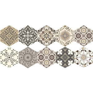 Sada 10 samolepek na podlahu Ambiance Floor Stickers Hexagons Luiza, 40 x 90 cm obraz