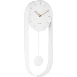 Bílé kyvadlové nástěnné hodiny Karlsson Charm obraz