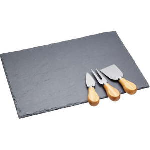 Sada nožů na sýr a břidlicového prkénka Kitchen Craft, 35 x 25 cm obraz