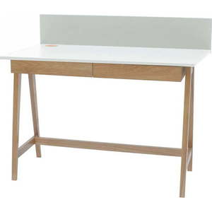 Bílý psací stůl s podnožím z jasanového dřeva Ragaba Luka, délka 110 cm obraz