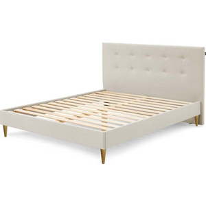 Béžová čalouněná dvoulůžková postel s roštem 160x200 cm Rory – Bobochic Paris obraz