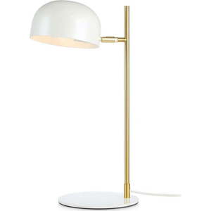 Bílá stolní lampa se stojanem v měděné barvě Markslöjd Pose obraz