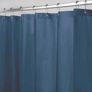 Modrý sprchový závěs iDesign PEVA, 183 x 183 cm obraz
