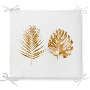 Podsedák s příměsí bavlny Minimalist Cushion Covers Golden Leaves, 42 x 42 cm obraz