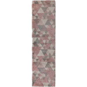 Růžovo-šedý koberec Flair Rugs Nuru, 60 x 230 cm obraz