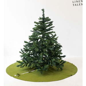 Zelený kulatý koberec pod vánoční stromek ø 125 cm – Linen Tales obraz