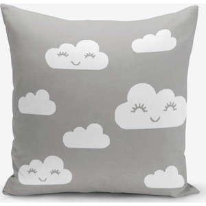 Povlak na polštář s příměsí bavlny Minimalist Cushion Covers Grey Background Cloud, 45 x 45 cm obraz