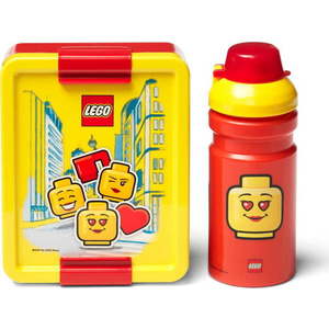Set žluto-červeného svačinového boxu a lahve na pití LEGO® Iconic obraz