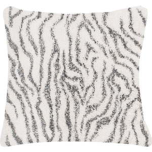 Bílo-šedý bavlněný dekorativní polštář Tiseco Home Studio Zebra, 45 x 45 cm obraz