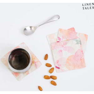 Růžové látkové podtácky v sadě 4 ks – Linen Tales obraz