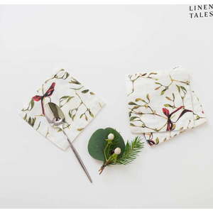 Bílé podtácky s vánočním motivem v sadě 4 ks – Linen Tales obraz