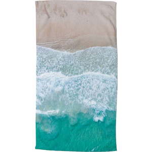 Béžovo-tyrkysová plážová osuška 100x180 cm – Good Morning obraz