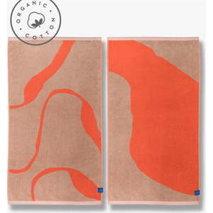 Oranžové/světle hnědé ručníky v sadě 2 ks z Bio bavlny 50x90 cm Nova Arte – Mette Ditmer Denmark obraz
