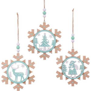 Závěsné vánoční dekorace v sadě 3 ks Snowflake – Casa Selección obraz