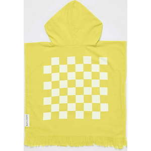 Žlutá dětská plážová osuška s kapucí Sunnylife Checkerboard, 3-6 let obraz