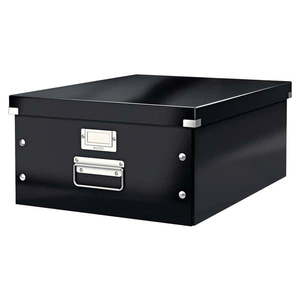 Černý kartonový úložný box s víkem 37x48x20 cm Click&Store – Leitz obraz