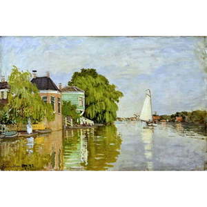 Reprodukce obrazu Claude Monet - Houses on the Achterzaan, 90 x 60 cm obraz