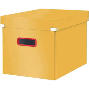 Žlutý kartonový úložný box s víkem Click&Store - Leitz obraz
