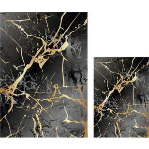 Koupelnové předložky v černo-zlaté barvě v sadě 2 ks 60x100 cm Marble – Mila Home obraz