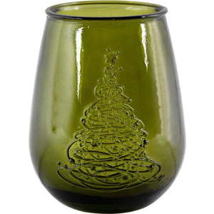 Zelená skleněná váza s vánočním motivem Ego Dekor Arbol de Navidad, výška 13 cm obraz