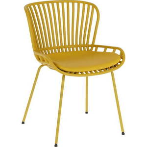 Hořčicově žlutá zahradní židle s ocelovou konstrukcí Kave Home Surpik obraz