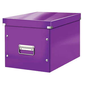 Fialový kartonový úložný box s víkem 32x36x31 cm Click&Store – Leitz obraz