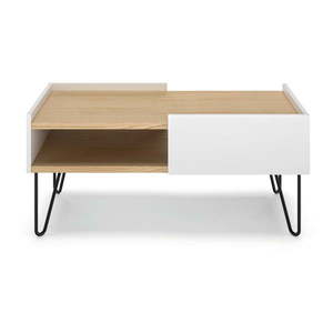 Konferenční stolek s deskou v dubovém dekoru 100x55 cm Nina - TemaHome obraz