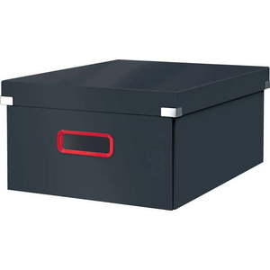 Šedý kartonový úložný box s víkem 48x37x20 cm Click&Store – Leitz obraz