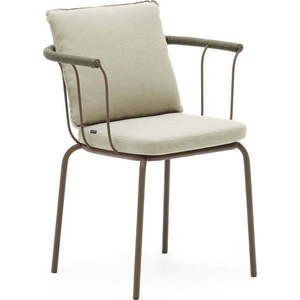 Zelená/béžová kovová zahradní židle Salguer – Kave Home obraz