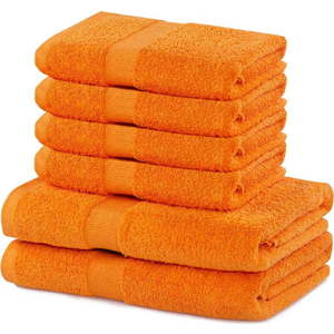 Set 2 bavlněných oranžových osušek a 4 ručníků DecoKing Marina obraz