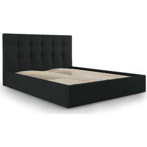 Černá čalouněná dvoulůžková postel s úložným prostorem s roštem 180x200 cm Nerin – Mazzini Beds obraz