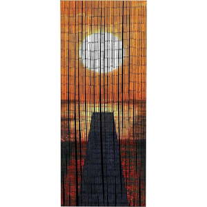 Oranžový bambusový závěs do dveří 200x90 cm Sunset - Maximex obraz