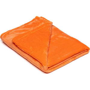 Oranžová mikroplyšová deka My House, 150 x 200 cm obraz
